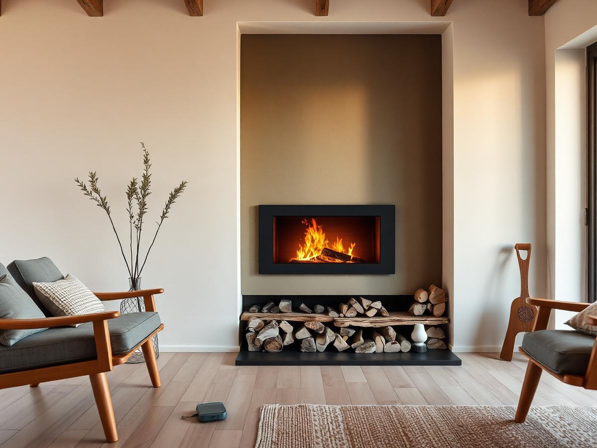 Foyer bioéthanol installé par Place Design dans un séjour de villa au Tampon